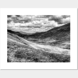 Whinlatter Pass, Cumbria, England, Black And White Posters and Art